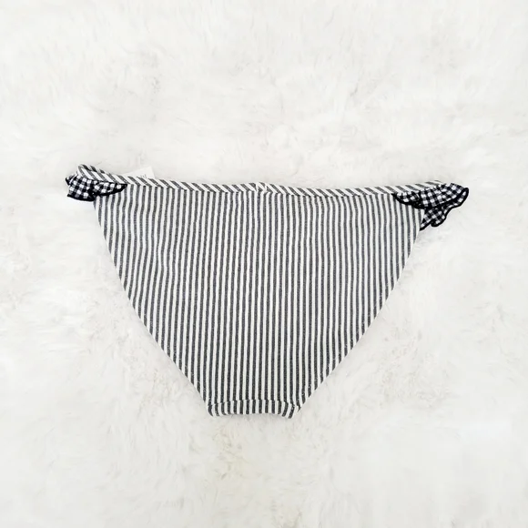 🕶AERIE TIE BACK BIKINI TOP AND SEERSUCKER RUFFLE BIKINI BOTTOM GINGHAM SIZE S - Picture 9 of 12